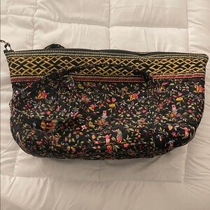 Vera Bradley Large Ming Black and Gold Floral Tote